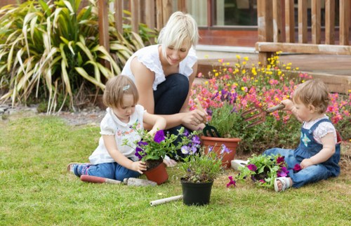 Weed control and flower bed maintenance in a Lee garden